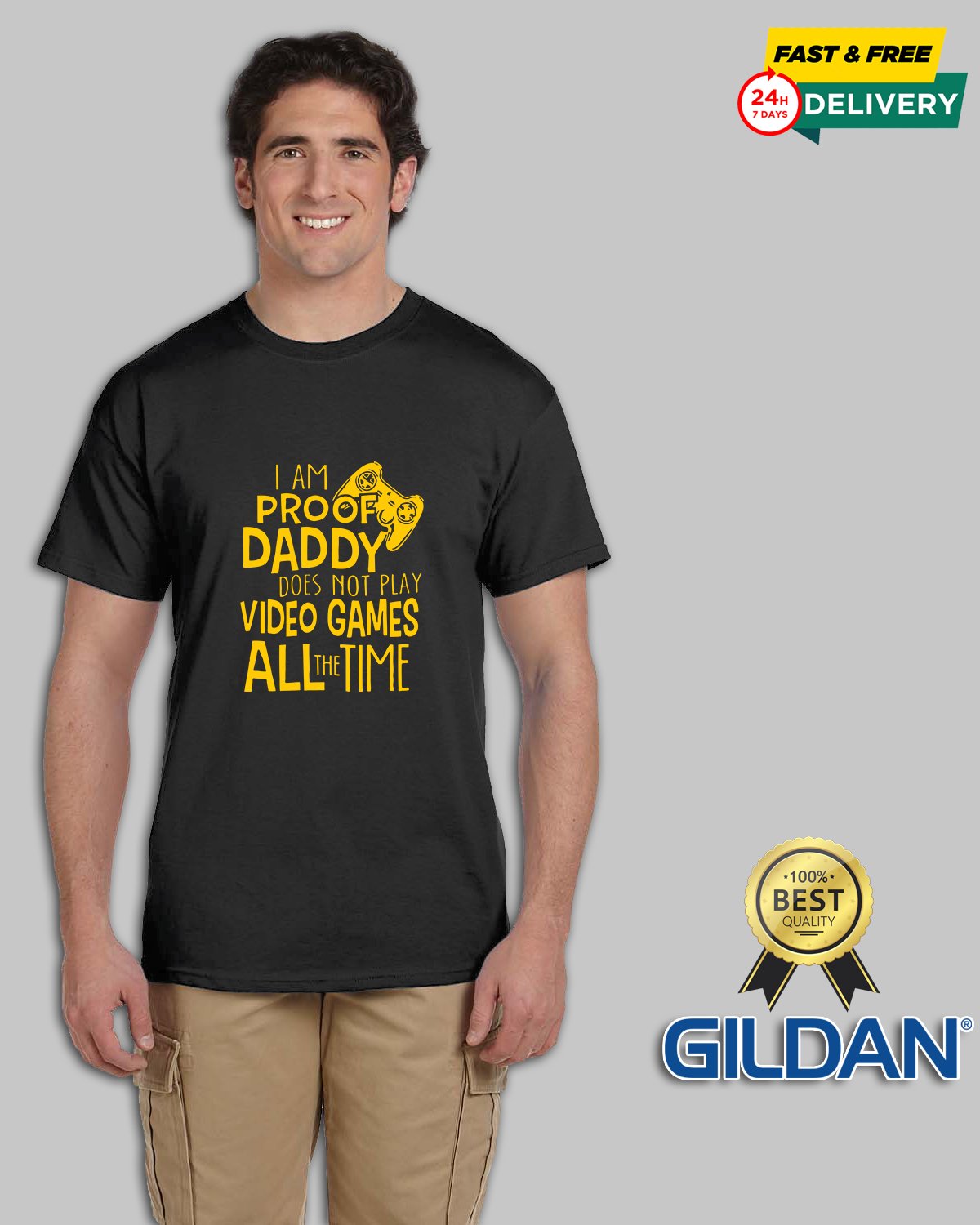 Brand New Daddy Video Games Custom Unisex GILDAN T Shirt