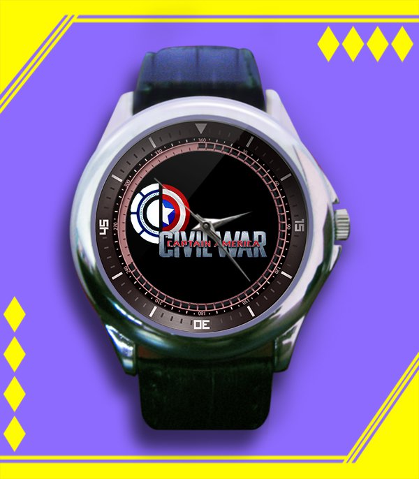 Brand New Captain America Civil War 2016 Custom Leather Watch
