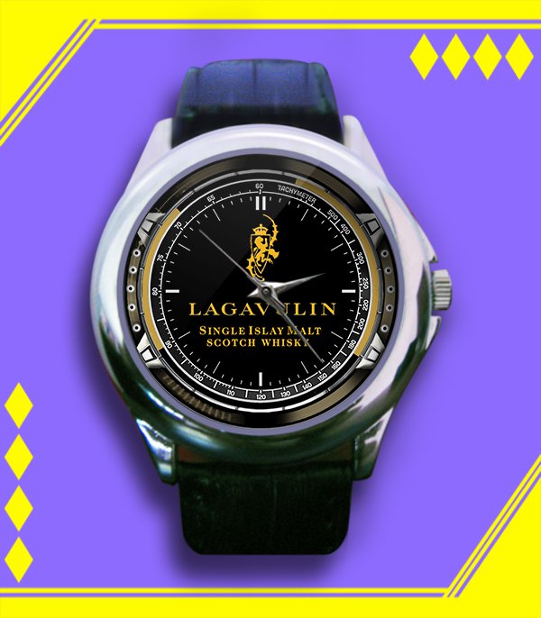 Brand New Lagavulin Logo Custom Leather Watch