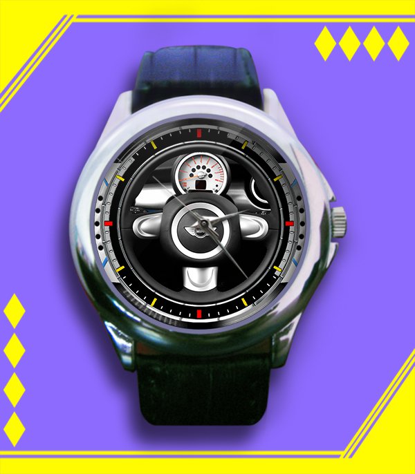 Brand New Mini Cooper 2009 Steerling Custom Leather Watch