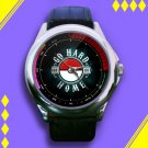 Brand New Pokemon Go Hard Or Go Home Custom Leather Watch
