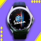 Brand New Design Piaggio Vespa Logo Custom Leather Watch