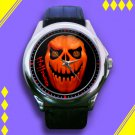 Brand New Halloween Pumpkin Ghost Custom Leather Watch