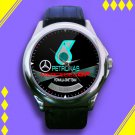 Brand New Petronas MercedesGP Formula One Team Logo Custom Leather Watch