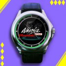 Brand New Kawasaki Ninja H2R Predator Logo Custom Leather Watch