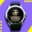 Brand New United States Marine Corps Custom Leather Watch