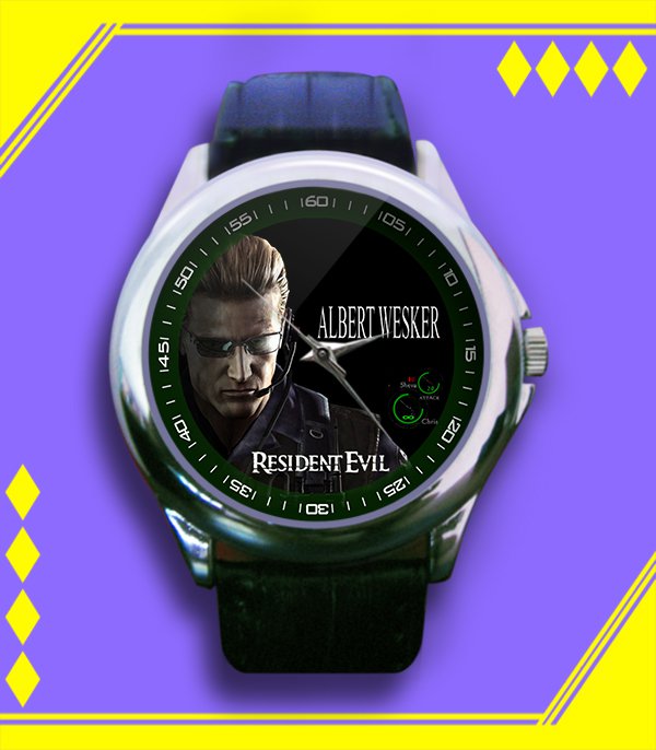 Brand New Resident Evil 5 - Albert Wesker Custom Leather Watch
