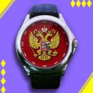 Brand New Russian Federation Russia Coat of Arms Custom Leather Watch