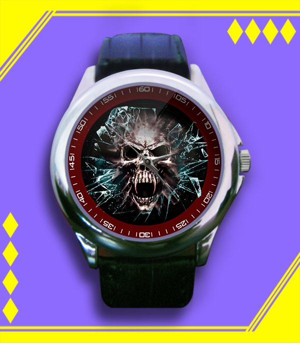 Brand New Skulls Scream Custom Leather Watch