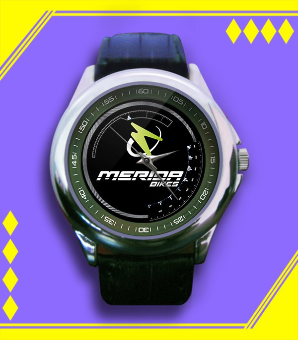 Brand New Merida Bicycle Logo Custom Leather Watch