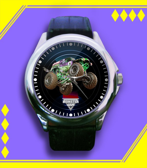 Brand New Monster Jam Trucks Custom Leather Watch