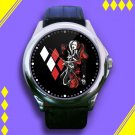 Brand New Harley Quinn Diamonds Logo Custom Leather Watch