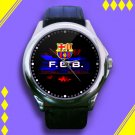 Brand New Barcelona FC Logo Custom Leather Watch