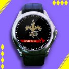 Brand New Orleans Saints NFL Logo Custom Leather Watch