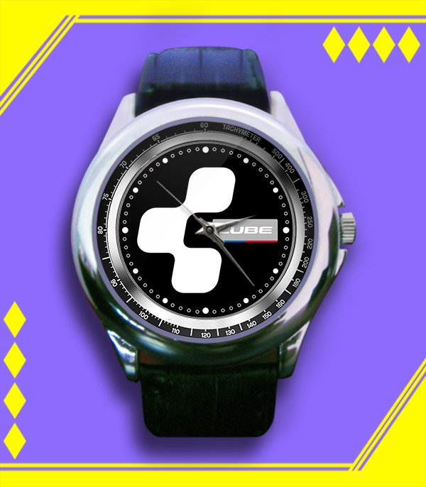 Brand New Cube Bike Mans Sport Custom Leather Watch