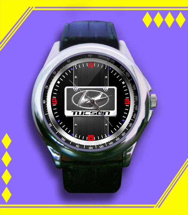 Brand New Hyundai Tucson Logo Custom Leather Watch