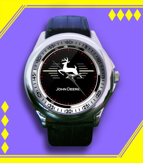 Brand New John Deere Logo Custom Leather Watch