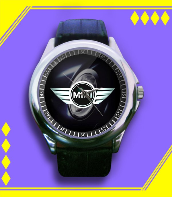 Brand New Mini Cooper Car Logo Custom Leather Watch