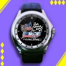 Brand New Nascar American Car Racing Logo Custom Leather Watch