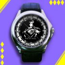 Brand New Superman Man Of Steel Custom Leather Watch