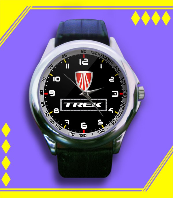 Brand New Trek Mountain Bike Logo Custom Leather Watch