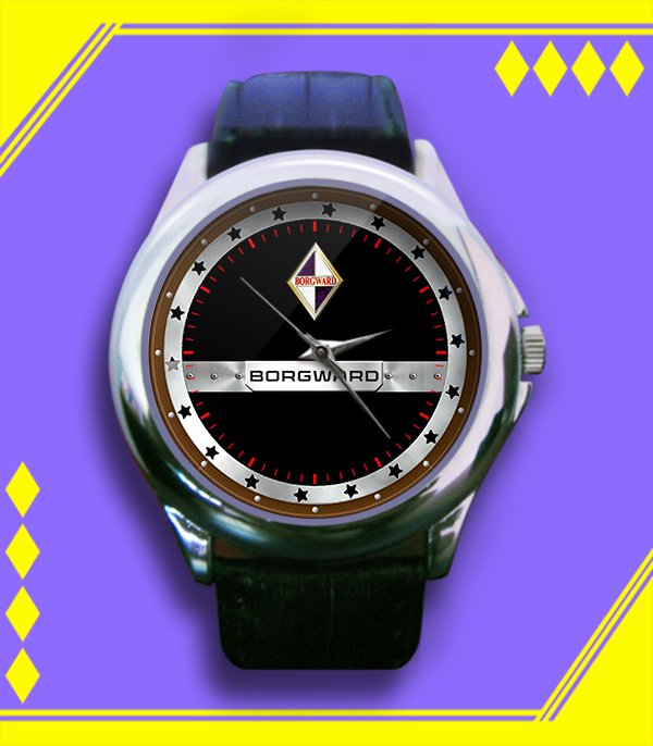 Brand New Borgward German Car Classic Logo Custom Leather Watch