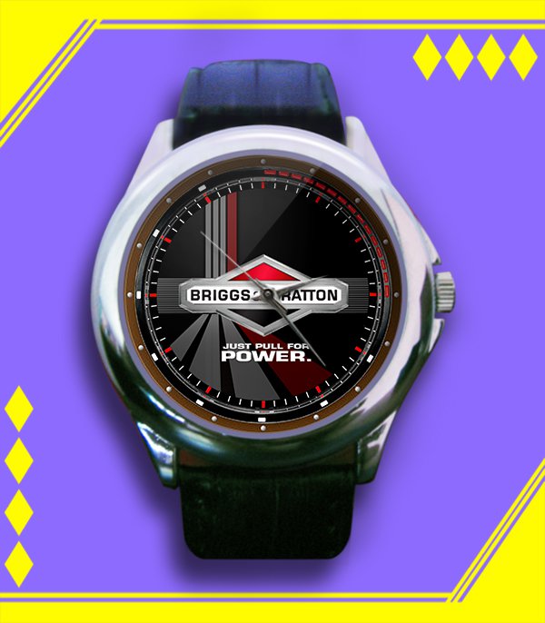 Brand New Briggs And Stratton Small Engine Power Equipment Logo Custom Leather Watch