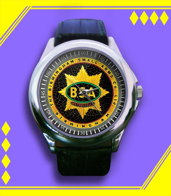 Brand New BSA Motorcycle Logo Custom Leather Watch