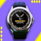 Brand New Chevrolet Chevy Corvette Performance Logo Custom Leather Watch