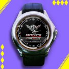 Brand New Chevrolet Corvette Z06 Racing Logo Custom Leather Watch