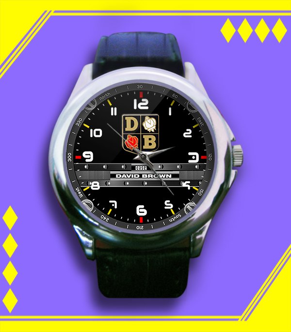 Brand New David Brown Tractor Logo Custom Leather Watch