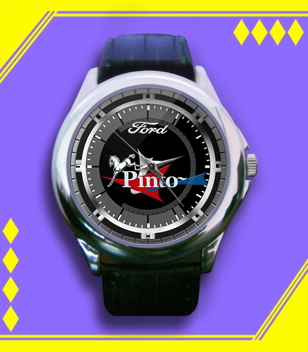 Brand New Ford Pinto Subcompact Runabout Car Logo Custom Leather Watch