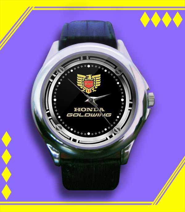 Brand New Honda Goldwing Motorcycle Logo Custom Leather Watch