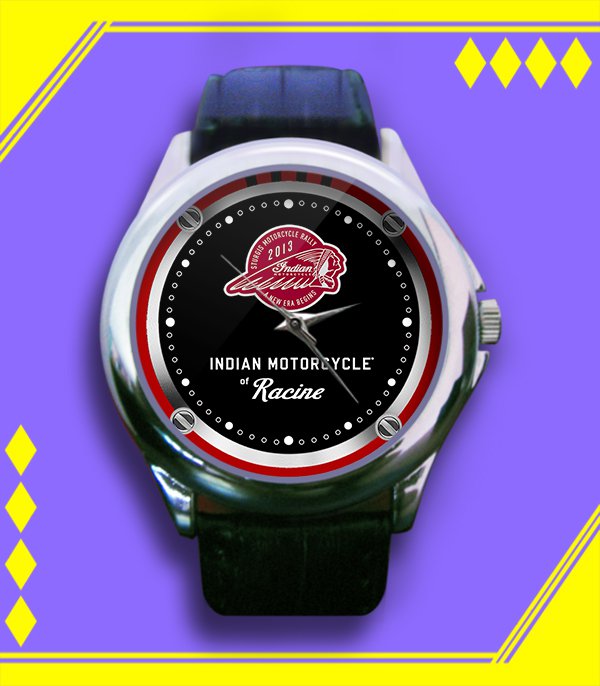 Brand New Indian Motorcycle Logo Custom Leather Watch