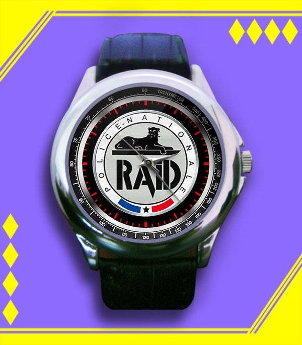 Brand New Raid Police National Logo Custom Leather Watch