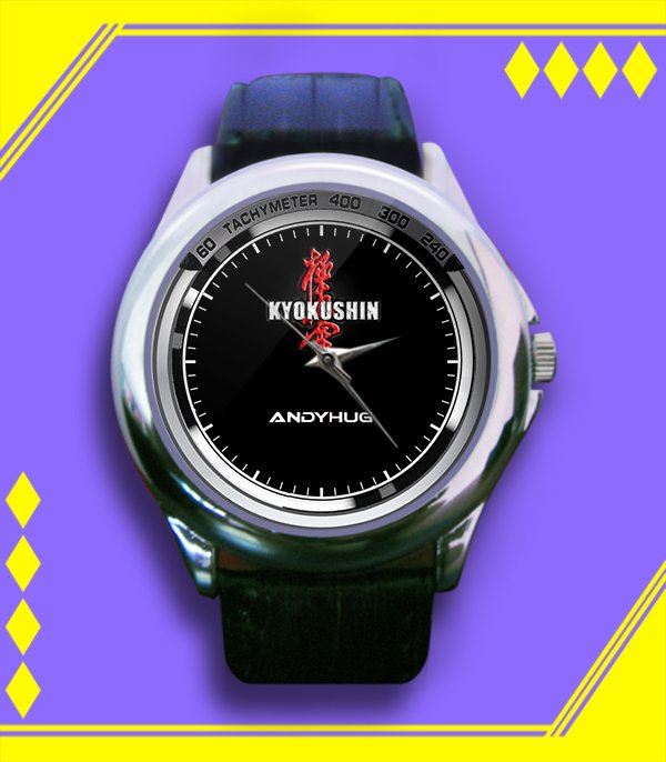 Brand New Kyokushin Andy Hug Logo Custom Leather Watch