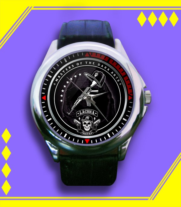 Brand New La Coka Nostra Logo Custom Leather Watch