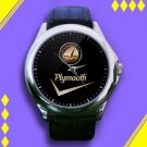 Brand New Plymouth Car Logo Custom Leather Watch