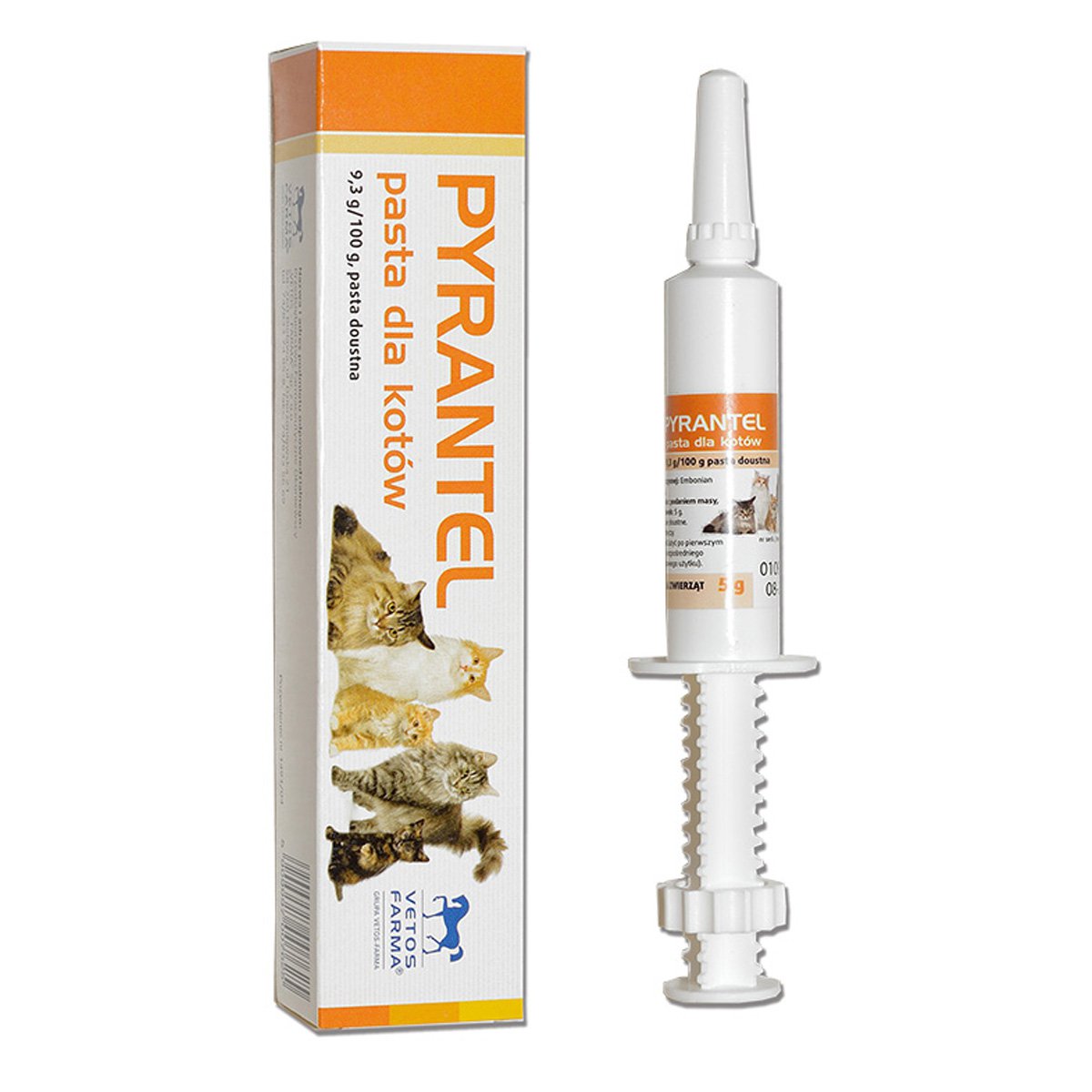 Pyrantel Cat & Kitten Wormer 9.3% Paste Worming Treatment Dewormer Syringe 5g