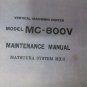 MATSUURA SYSTEM MXII MC-800V CNC VERTICAL MILL MAINTENANCE MANUAL