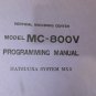 MATSUURA MXII MC-800V CNC VERTICAL MILL PROGRAMMING MANUAL 1.5 PROGRAM-E-01
