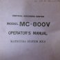 MATSUURA SYSTEM MXII MATSUURA MC-800V CNC VERTICAL MILL MANUAL OPERATOR-E-01 MX2