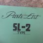 MORI SEIKI PARTS LIST SL-2