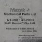 MAZAK CNC LATHE MECHANICAL PARTS LIST QT-200/QT-200C C325LA0101E