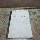 MORI SEIKI MH-40 CNC HORIZONTAL MILL MANUAL SERVICE DIAGRAM BOOK