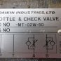 DAIKIN THROTTLE & CHECK VALVE MT-02W-50 MFG 50 72 EC155 LOT OF 5 PIECES