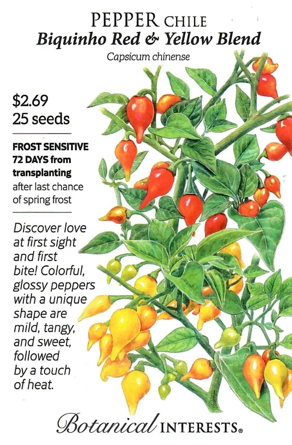 Pepper Chile Biquinho Red & Yellow Vegetable Seeds