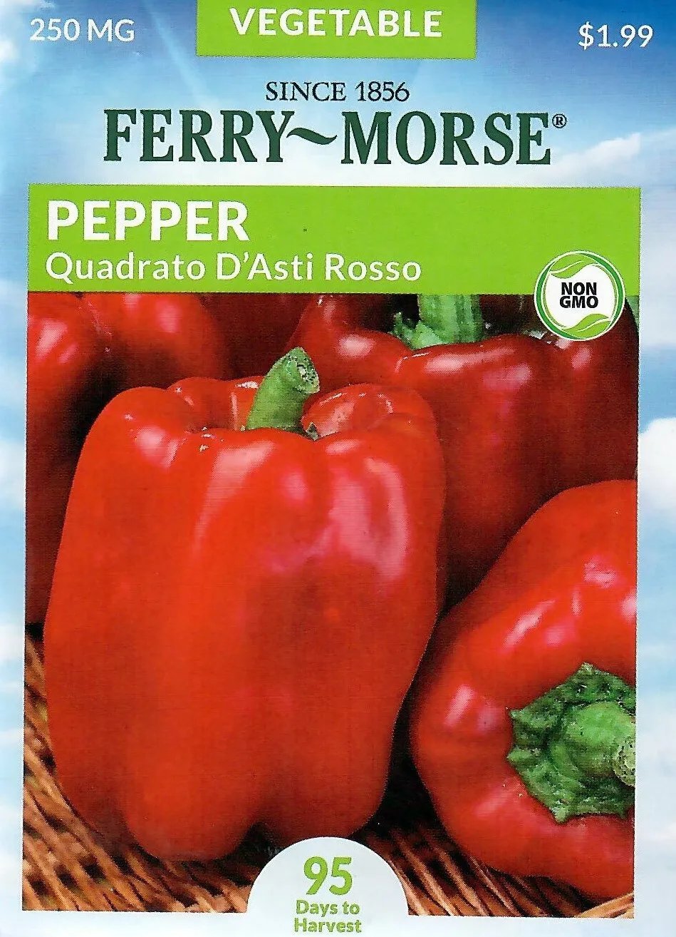 Pepper Quadrato D Asti Rosso Vegetable Seeds