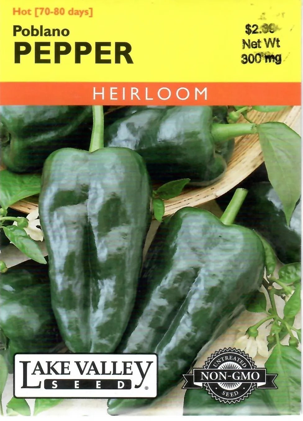 Pepper Poblano Heirloom Vegetable Seeds