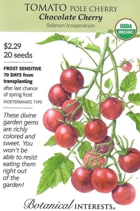 Tomato Chocolate Cherry Organic Vegetable Seeds